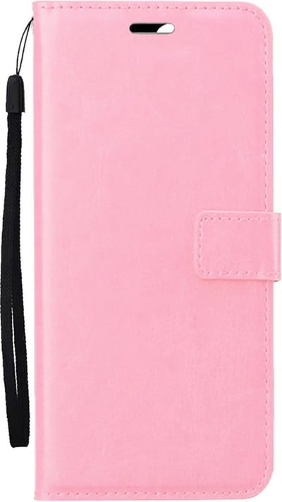 Hoesje Met Pasjeshouder - Geschikt voor Apple iPhone 16 - Luxe Bookcase Portemonee - Flip Case - Kunstleer Book Case - Flipcase - Book Cover - Walletcase - Portemonneehoes - Lichtroze