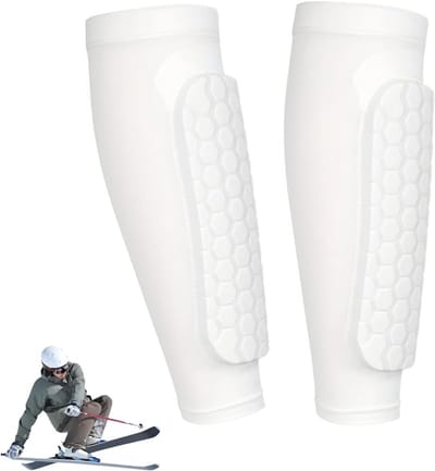 Scheenbeschermers voor voetbal, scheenbeschermers voor kinderen, jeugd en volwassenen, kuitcompressiekous met honingraatpads, lichtgewicht kuitbeschermende uitrusting voor voetbal, Past zich aan alle beenvormen aan Sport beenmouwen（1 paar S） - Cyslmu
