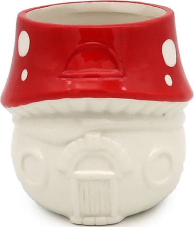 Bloempot Feeën Paddestoel Huis Keramiek Staande - Binnen - 10x9,5cm
