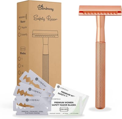 Duurzaam Safety Razor voor Vrouwen met 20 Platinum Scheermesjes - Gladdere Huid zonder Irritatie