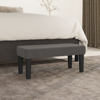 vidaXL - Bankje - 70x30x30 - cm - fluweel - donkergrijs