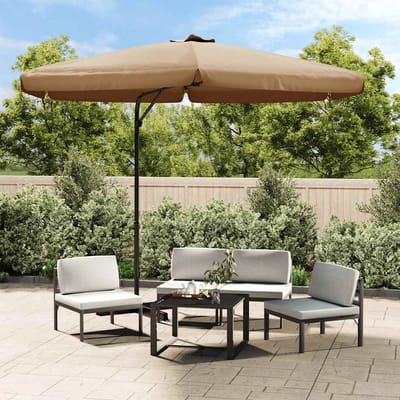 vidaXL - Parasol - met - stalen - paal - 300 - cm - taupe