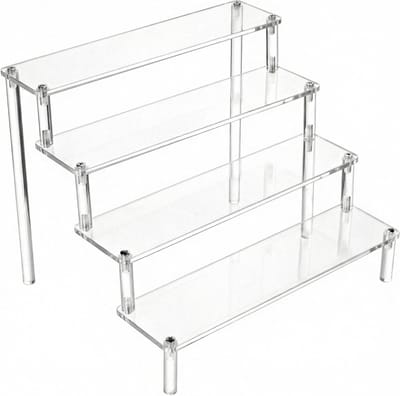 4-laags transparante acryl display standaard voor figuren, sieraden, cupcakes, lippenstift, nagellak en kruiden - 30x25x20cm