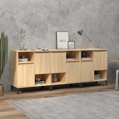 vidaXL - Dressoirs - 3 - st - 60x35x70 - cm - bewerkt - hout - sonoma - eikenkleurig