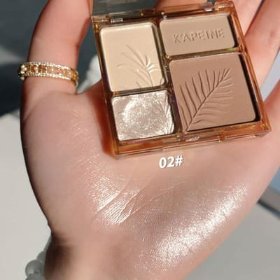 Palette de fards à paupières 4 couleurs pour le contour du visage en 3D, poudre bronzante, illuminateur, beige mat, maquillage pour le nez beige