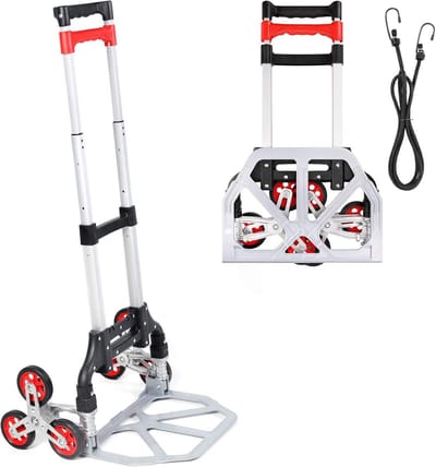 Opvouwbare Steekwagen met Traploper - Aluminium Handkar tot 70 KG - Inclusief Spanband