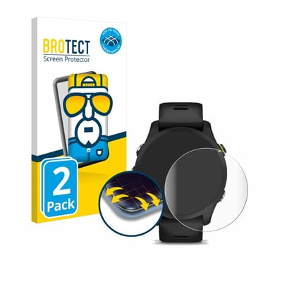 BROTECT - Screenprotector voor Garmin Forerunner 255 / 255 Music - Folie Beschermfolie transparant volledig dekking - 2 Stuks
