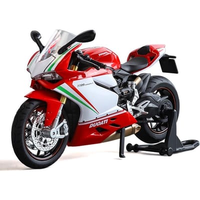 1:12 Schaal 1199 Motorfiets Speelgoed Modelauto's Legering Diecast Schokabsorptie Geluid Licht Ketting Verbinding Simulatie Motoren Voor Jongens