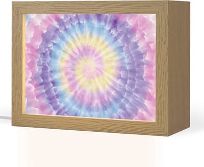 Nachtlampje 20x15 cm - Kinder lampje - Spiraal - Tie dye - Pasteltinten - Tafellamp kinderkamer - Slaapkamer lamp - Bedlamp kinderen - Kinderlampje stopcontact - Wandlamp babykamer - Nachtlampjes
