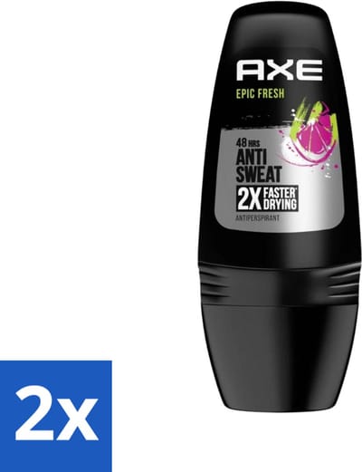 Axe - Deodorant Roller- 48hrs Fresh - Epic Fresh - 50 ml - Voordeelverpakking - 2 stuks