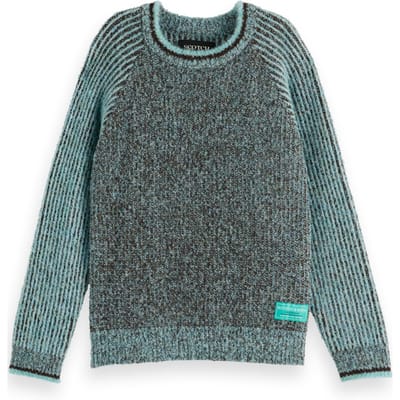 Scotch & Soda Boy Regular-fit Contrast Raglan-sleeve Pullover Agate Green/ Taglia: 4 | Maglioni Outlet | kids | Verde