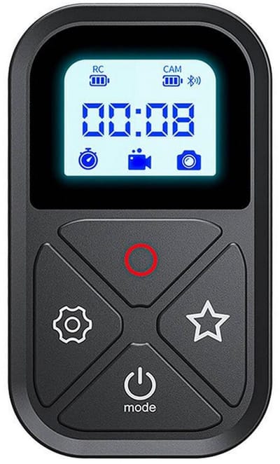 Telesin T10 Bluetooth Remote voor GoPro 13/12/11/10/9/8 actioncam - Inclusief polsband en display - Draadloze GoPro Afstandsbediening - Ook geschikt voor smartphone - Zwart