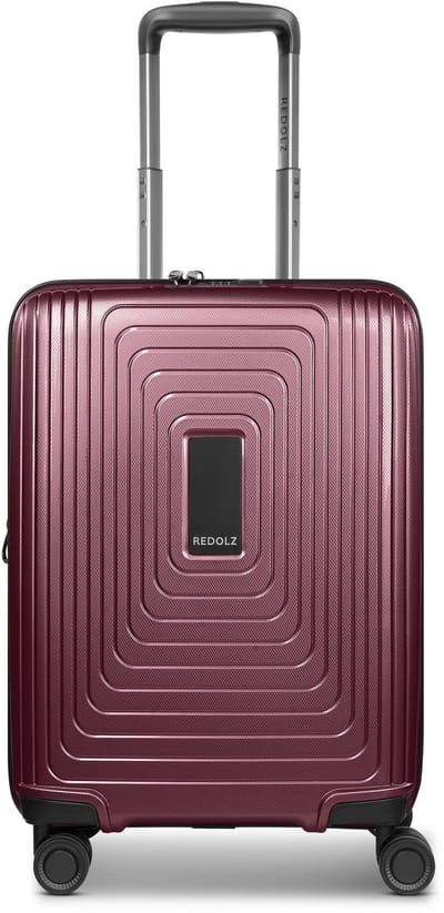 Redolz Essentials 14 4 wielen Cabinewagen 55 cm met uitbreidingsplooi - Harde bagage - TSA slot - aubergine metallic