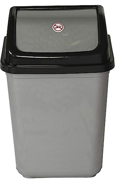 Prullenbak met kanteldeksel voor kantoor, keuken en badkamer - 5L, 20L, 30L, 50L - Zwart/Grijs