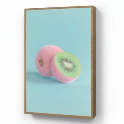 Wandlamp 60x90 cm - Oplaadbaar - Kiwi - Blauw - Surrealistisch - Wandlampen binnen woonkamer - Slaapkamer lamp - Decoratieve nachtlamp - Vloerlamp draadloos