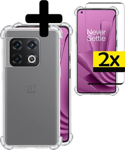 Hoesje - Met Screenprotector - 2 Stuks - Geschikt voor OnePlus 10 Pro - Sterk & Shockproof - Siliconen Case - Back Cover - Telefoon Hoes - Shock Proof - Telefoonhoesjes - Transparant