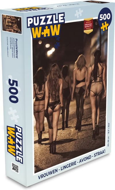 Puzzel Vrouwen - Lingerie - Avond - Straat - Legpuzzel - Puzzel 500 stukjes