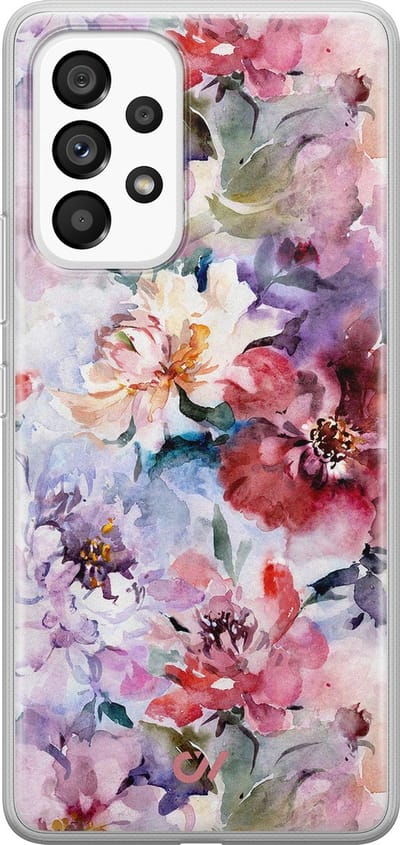 Hoesje geschikt voor Samsung Galaxy A53 hoesje - Bloemen Acryl - - Roze - - Casevibes