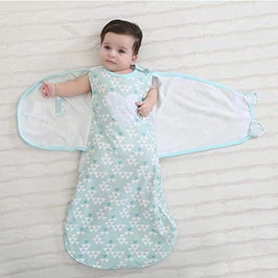 Katoenen Swaddle Slaapzak voor Baby's - Unisex 4 Seizoenen Draagbare Slaapdeken voor 3-12 Maanden