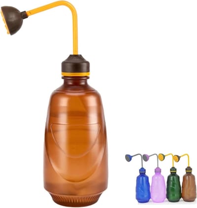 Gieter Knijpfles - Water Spuit Fles - Planten Water Geven - Veelzijdige 2-in-1 Kop - 450 ml - Bruin