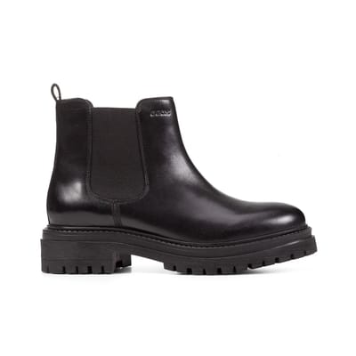 Geox D Iridea B Leren Dames Zwarte Boots