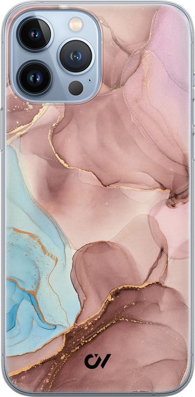 Hoesje geschikt voor Apple iPhone 13 Pro Max - Marble Clouds - - Roze - Apple - Casevibes