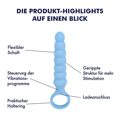 anaalvibrator met haltering, 16,5 cm