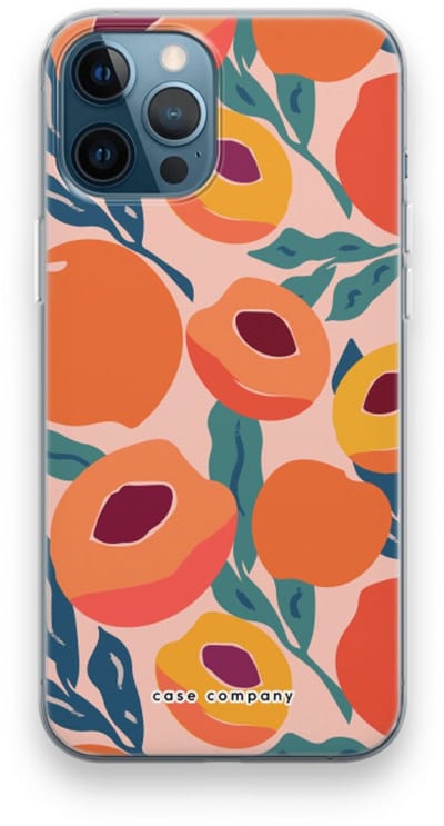 Case Company® - Hoesje geschikt voor iPhone 12 Pro hoesje - Perzik - Soft Cover Telefoonhoesje - Bescherming aan alle Kanten en Schermrand