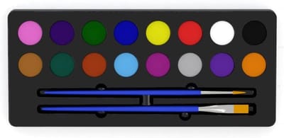 Complete Face Paint Set met 16 Kleuren, Veilig voor Huid, Inclusief 2 Penseel voor Cosplay en Feestjes