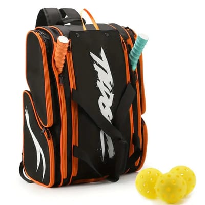 Nivard Padeltas - Padel Tas - Tennistas - Tennis - Rugzak - Hoes - Heren - Dames - Zak - Zwart/Oranje