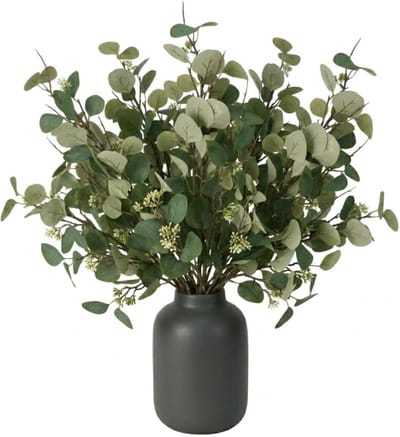 Bellatio Design Kunstplant takken Eucalyptus Narvik - 8x - 92 cm - lichtgroen - kunst zijdebloemen
