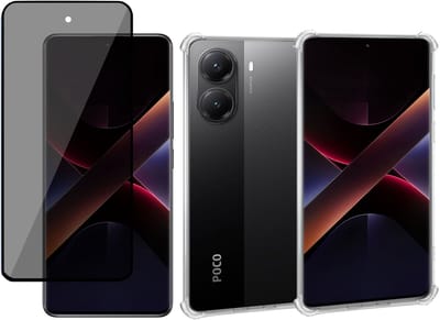 ChiGuard Hoesje & Privacy Screenprotector geschikt voor Poco X7 Pro – Privé - Gehard Glas Cover