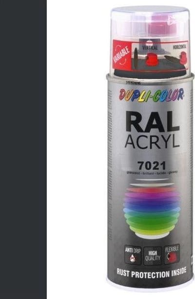 Motip Dupli-Color Spuitbus Acryl Zijdeglans - RAL 7021 Zwartgrijs