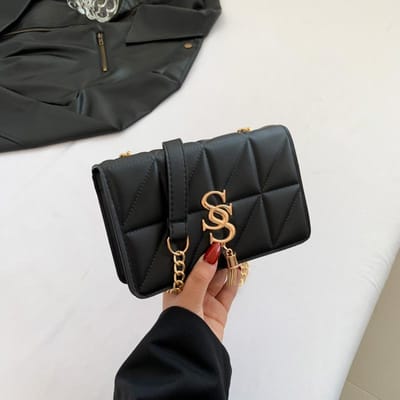 Lente Nieuwe Modetrend Schoudertas Retro Casual Dames Eenvoudige Casual Tas Eén Schouder Crossbody Kleine Vierkante Tas black