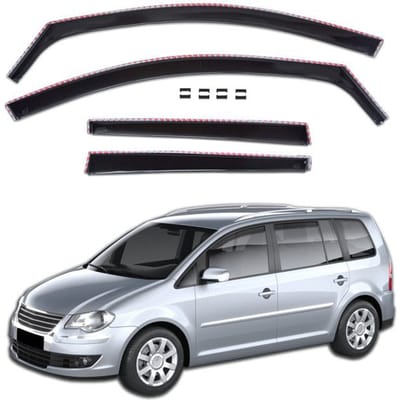 Wind deflectors - Volkswagen Touran 2003-2015 (5 deuren) - 4 stuks - UV-bestendig gekleurd acryl - Eenvoudige montage