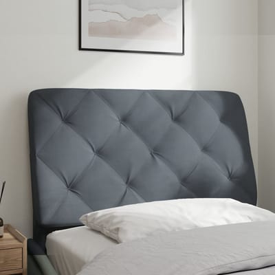 vidaXL - Hoofdbordkussen - 90 - cm - fluweel - donkergrijs