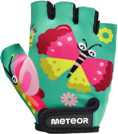 Meteor Kinderhandschoenen XS Vlinders - Fietshandschoenen - Comfortabel, ademend, kleurrijk
