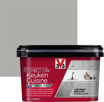 V33 Renovatieverf Keuken Perfection Loftgrijs Zijdeglans 2l