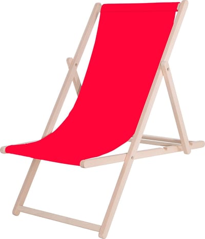 Springos Strandstoel - Verstelbaar - Beukenhout - Hangemaakt - Rood