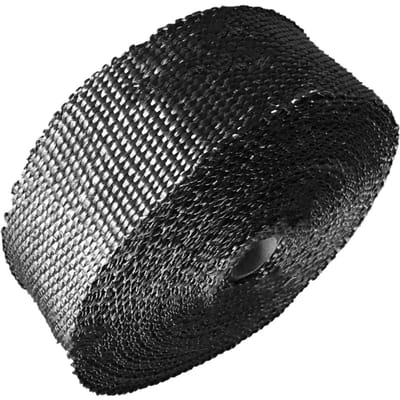 5m Bouclier Thermique Moto Bandage de Tuyau d'Échappement Ruban d'Enveloppement Isolant Thermique pour Voiture Véhicules Tout-Terrain Karts black