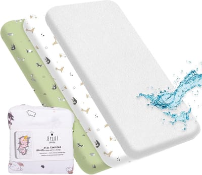Biologisch katoenen GOTS hoeslakens - waterdichte beschermer - Next2me Snuzpod - wiegjes - pak van 3 - 90 x 55 cm