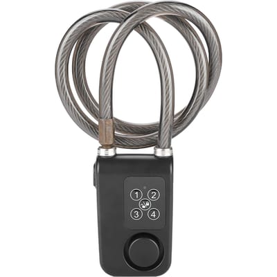 110dB Slim Waterdicht Wachtwoord Fietsslot Anti-diefstal Alarmslot Batterijen Niet Inbegrepen gray