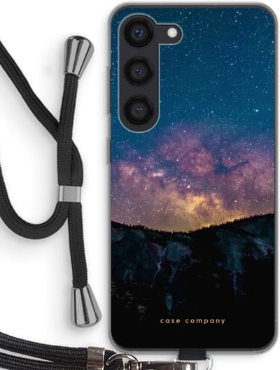 Case Company® - Hoesje met koord geschikt voor Samsung Galaxy S23 hoesje met Koord - Travel to space - Telefoonhoesje met Zwart Koord - Bescherming aan alle Kanten en Over de Schermrand