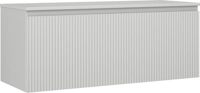 Mexen Rivel badkamerkastje onder wastafel 120 cm met blad, 1 lade, geribbeld, grijs mat - 91A20-12047-1-BFC62