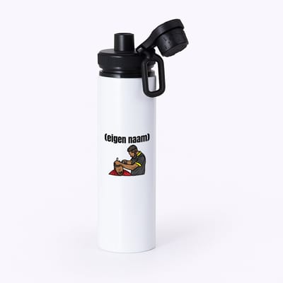 Hacebo® - kapper man met eigen naam waterfles met draaidop zwart - Kapper - barbers - collega's - verjaardag - afscheidscadeau - geschenk - kado - water fles - 850ML