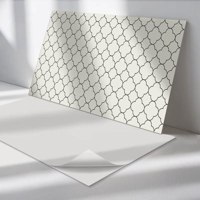 Wallfluent Vinyl Wandpaneel - Bloemenpatroon in mesh PVC Muurpaneel - 120 cm x 60 cm - Romig PVC wandpaneel - 1 stuk - Rechthoekig Wandbekleding Vinyl - Patroon Wandpaneel - Zelfklevende Wandbekleding - Wandpaneel Keuken en Badkamer
