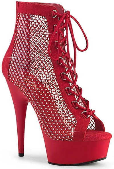 Pleaser - DELIGHT-600-33RM Plateau Laarzen - US 9 - 39 Shoes - Rood