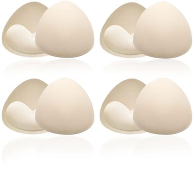 Dailygoods- Sujetador Push Up - 4 Paar Relleno - Almohadillas voor Sujetador - Extraïeerbare Rellenos - Foam voor Triangular Brasier - Beige Kleur - Bh-inzetstukken
