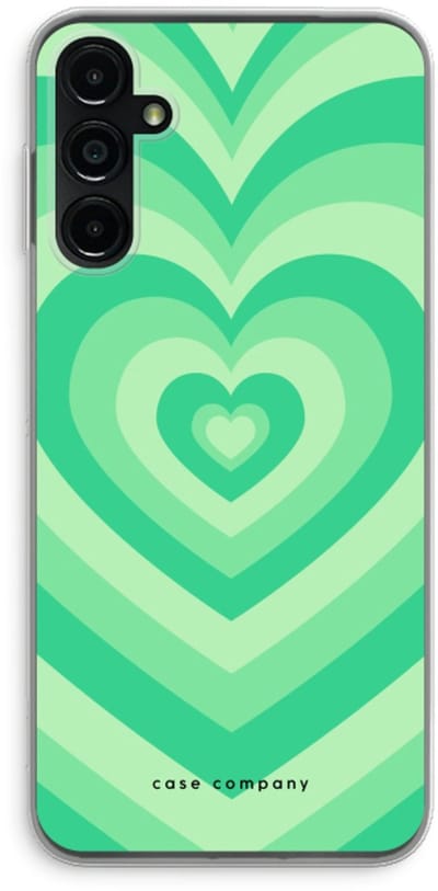 Case Company® - Hoesje geschikt voor Samsung Galaxy A14 hoesje - Hart Groen - Soft Cover Telefoonhoesje - Bescherming aan alle Kanten en Schermrand