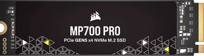 Corsair MP700 Pro 1 TB (Geen heatsink) - SSD m.2 2280 - PCI Express 5.0 x4 - NVMe - Zwart